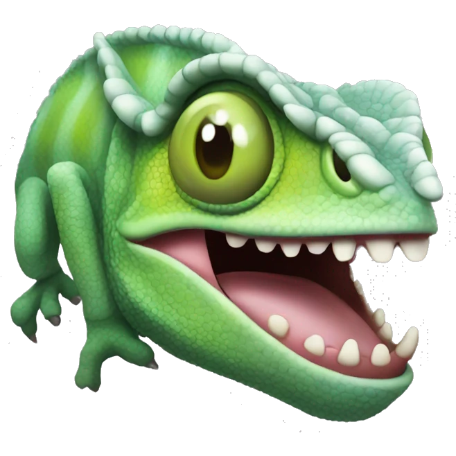 chameleon with fangs emoji