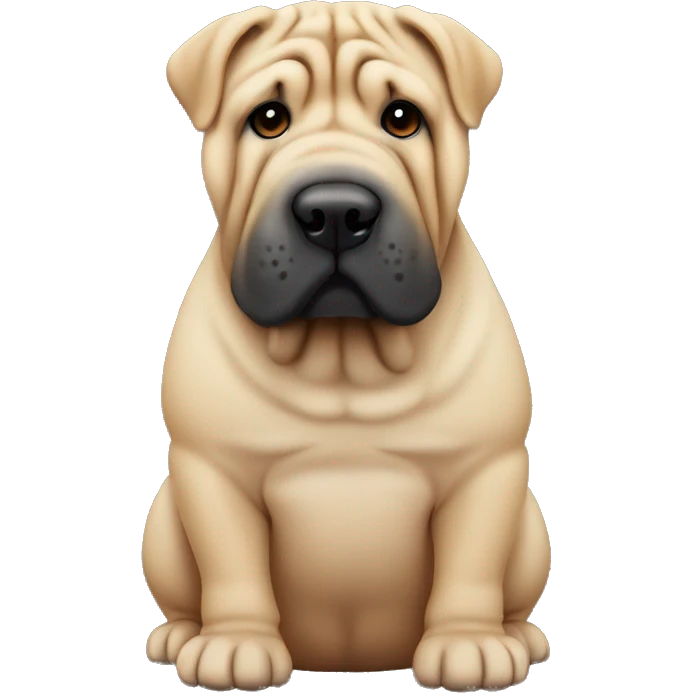 Shar-pei dog full body dark snout emoji