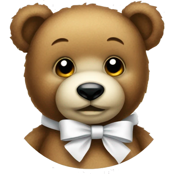 Teddy bear with a white bow emoji
