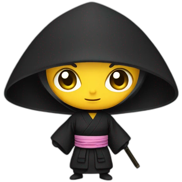 Un ninja en kimono noir emoji