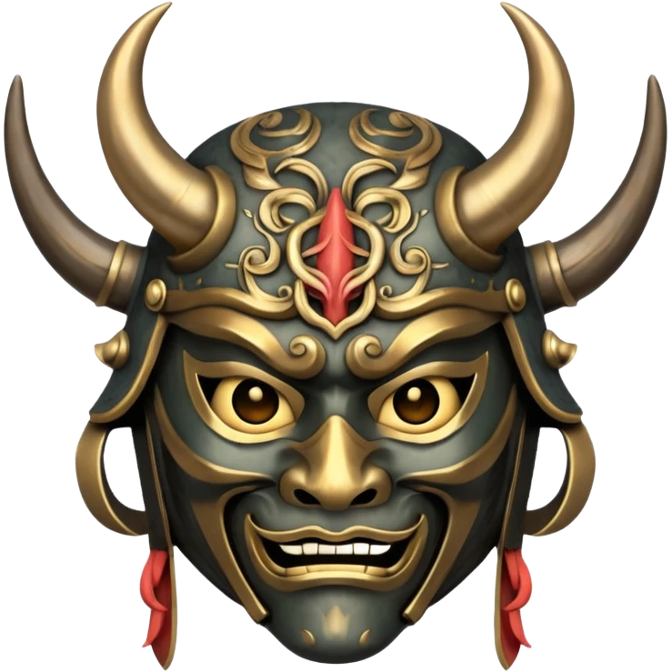 samurai mask with horns emoji