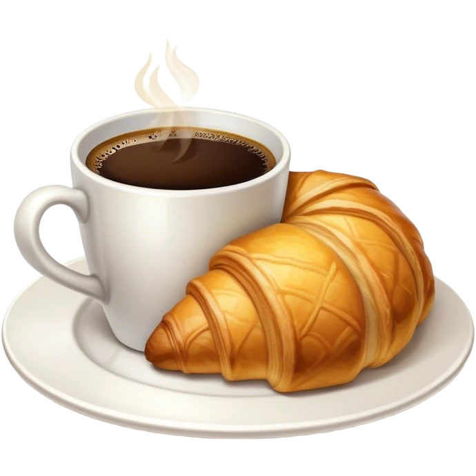 Coffee with croissant emoji