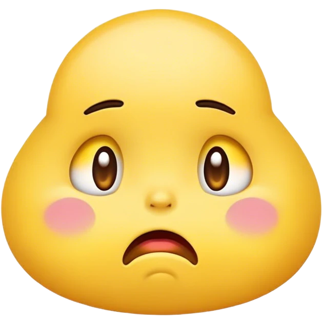 Cute pleading pouting face original emoji (yellow)  emoji