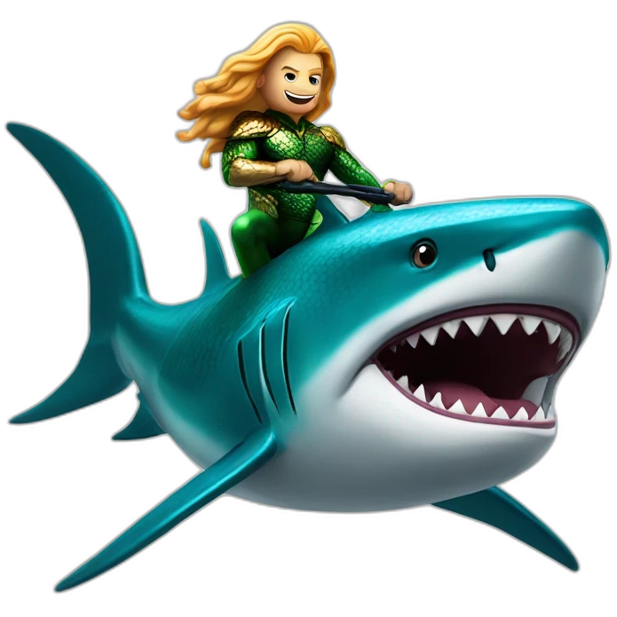 aquaman riding shark emoji