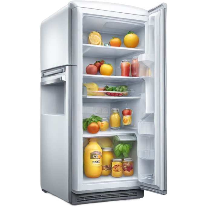 Double door fridge with screen  emoji