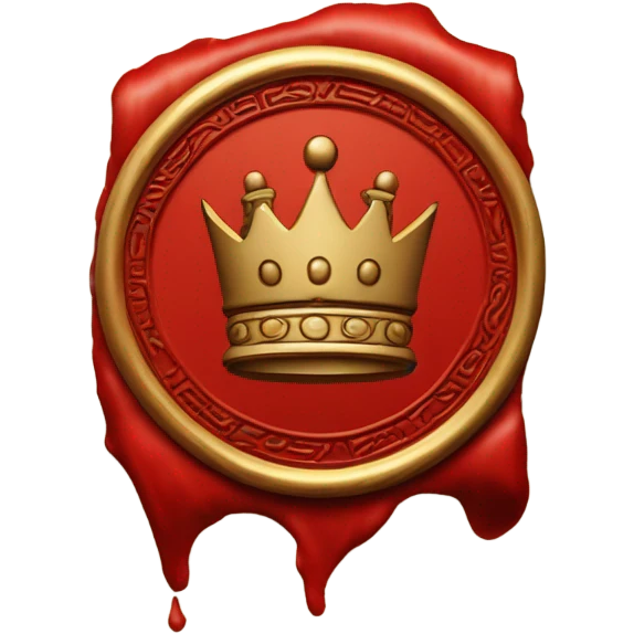 king wax seal red circle emoji