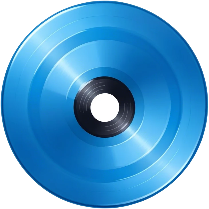 all blue Vinyl Record black inner circle  emoji