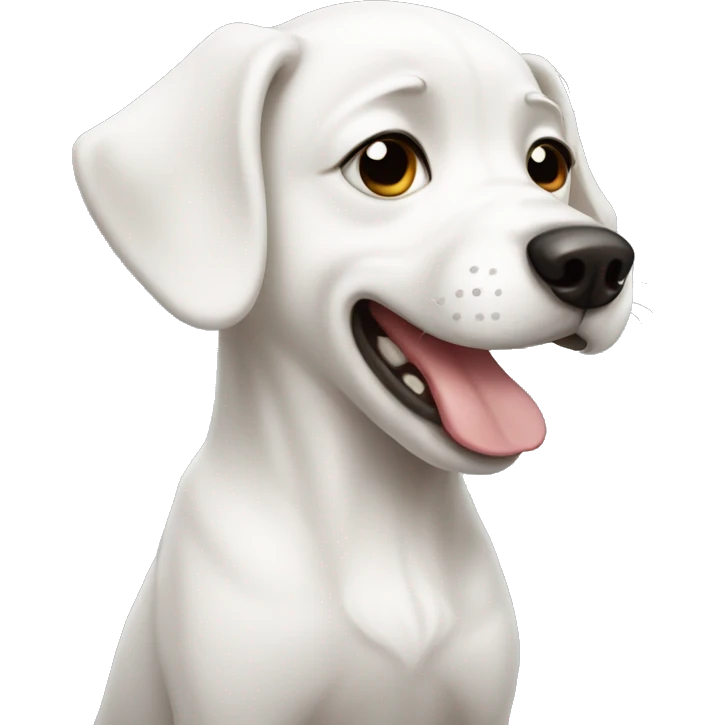 white dog crying emoji