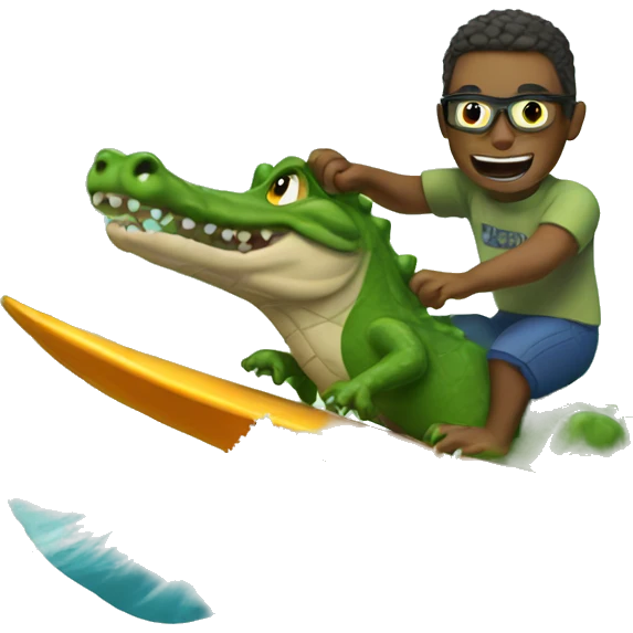 Gator surfing emoji