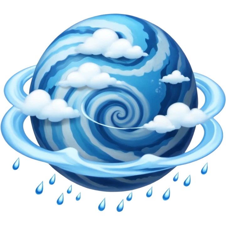 realistic planet with water emoji