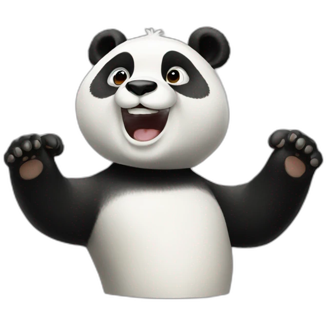 Panda high5 emoji
