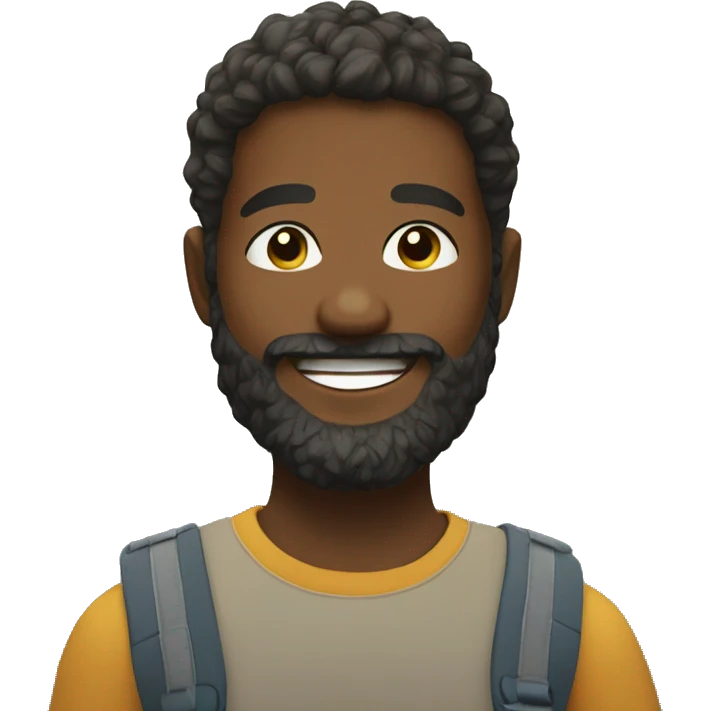 bearded boy outdoors smiling emoji
