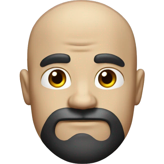 white bodybuilder with baldness and black mustache emoji