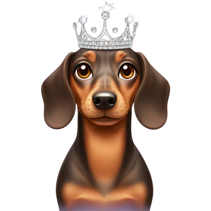Dachshund with tiara emoji