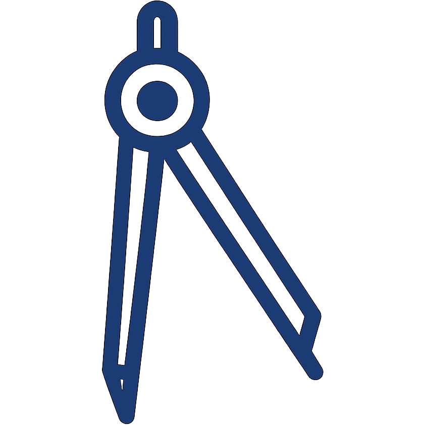 flat design logo of a compass tool in the shape of an L, minimalist, modern, navy blue emoji