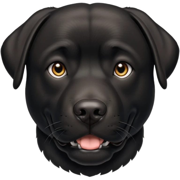 Perro Labrador  negro adulto con la mandíbula  un poco más marcada emoji