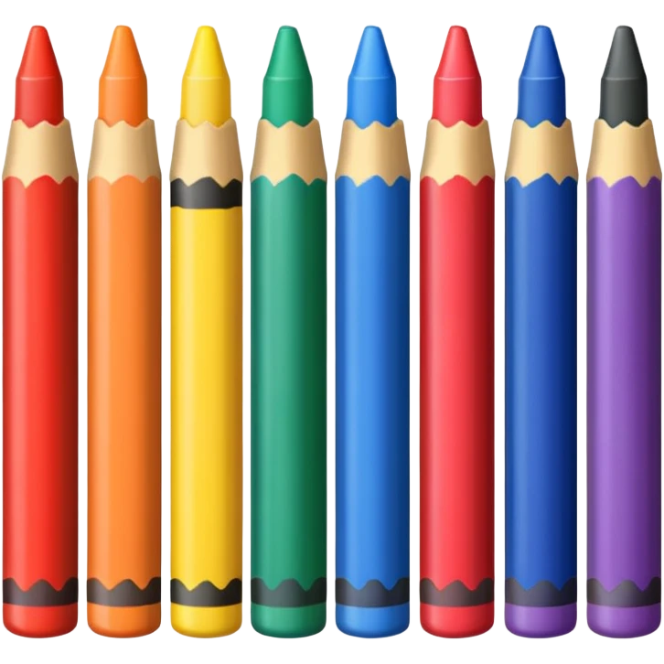A row of crayons emoji