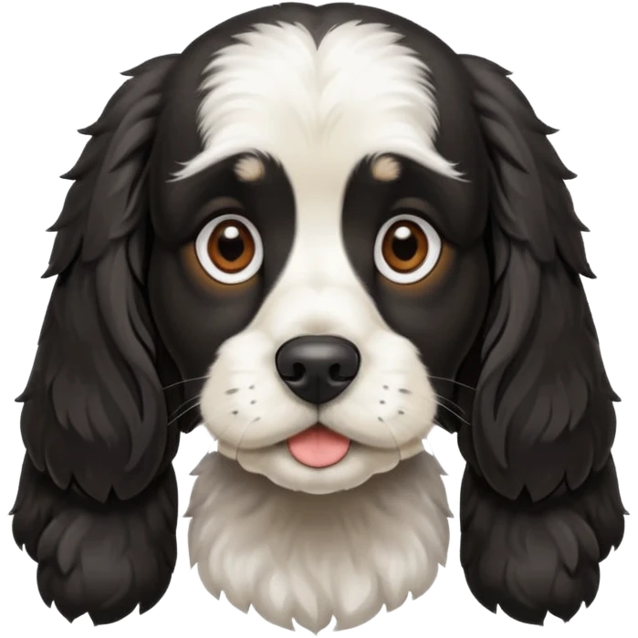 Собака русский кокер спаниель черно-белого цвета emoji