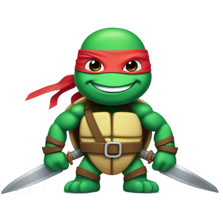 ninja turtle character with two big swords in hands emoji