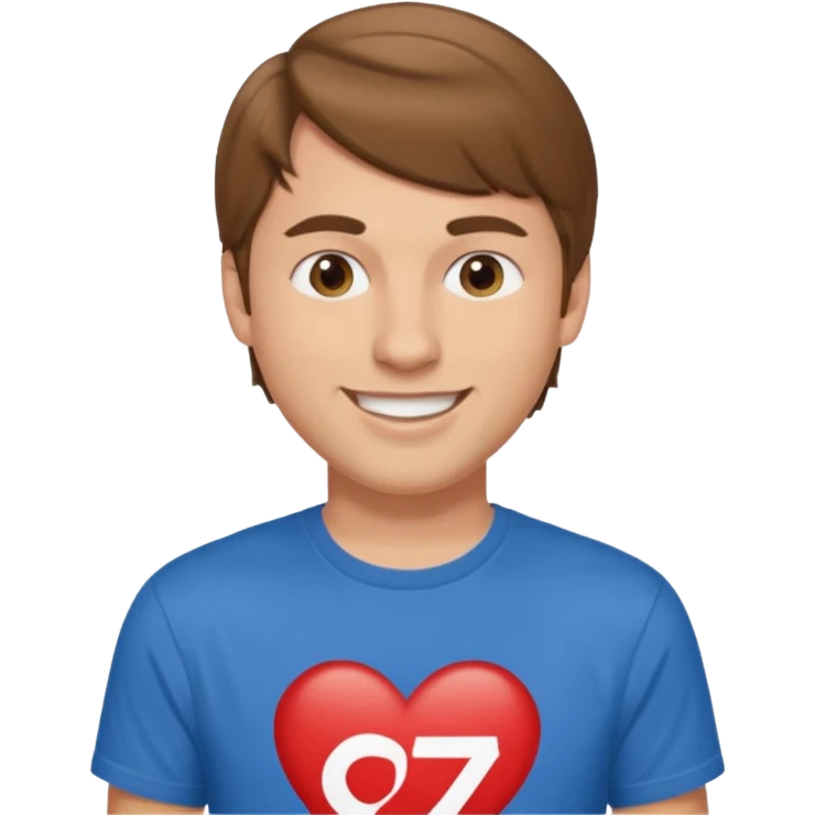 Brown haired man wearing a Taylor swift shirt  emoji