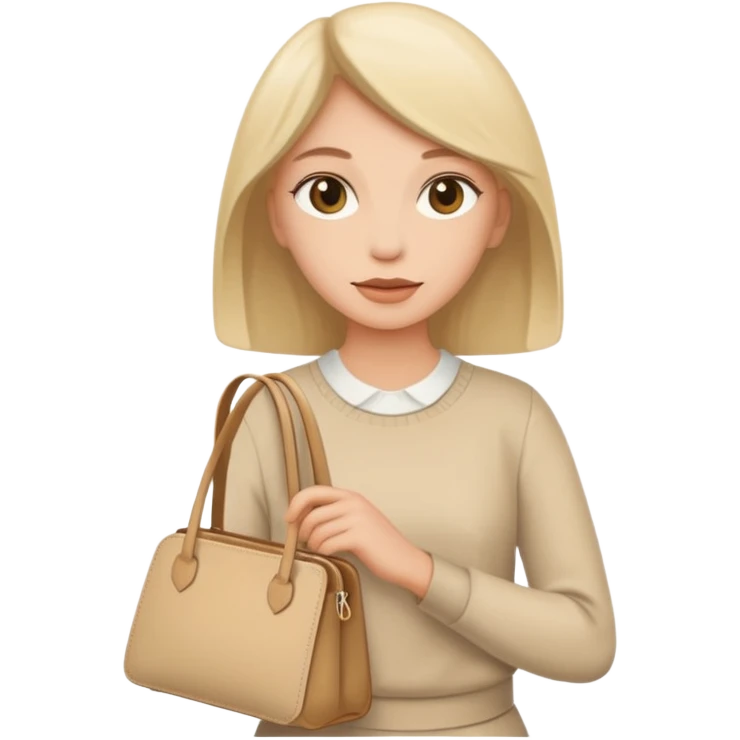 beige aesthetic woman bag emoji