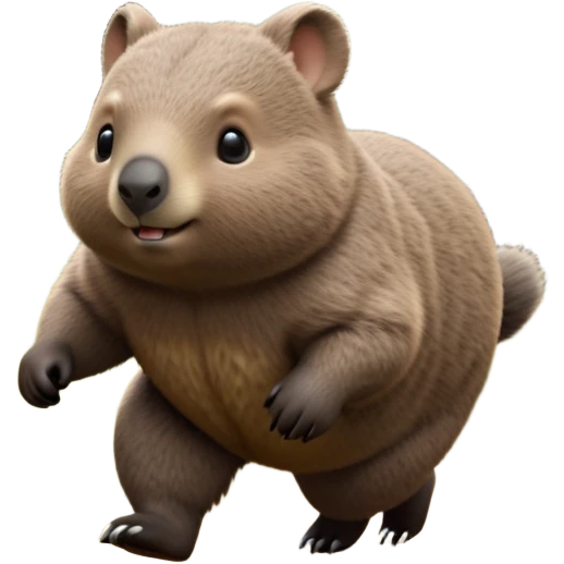 cinematic-wombat-realistic-full-body-waddling-emoji,-stout-muscular-frame-covered-in-coarse-brown-fur,-short-powerful-legs-trotting-determinedly-through-bushland,-round-dark-eyes-filled-with-calm-confidence,-tiny-rounded-ears-twitching-slightly,-strong-digging-claws-visible-on-sturdy-paws,-simplified-yet-realistic-focused-features,-highly-detailed,-glowing-with-a-subtle-earthy-glow emoji