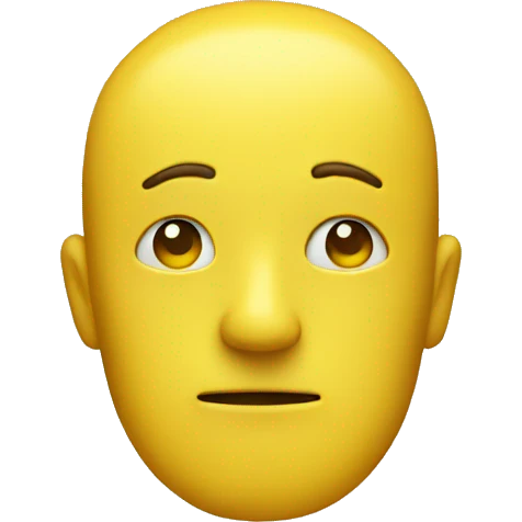 Interested yellow face emoji
