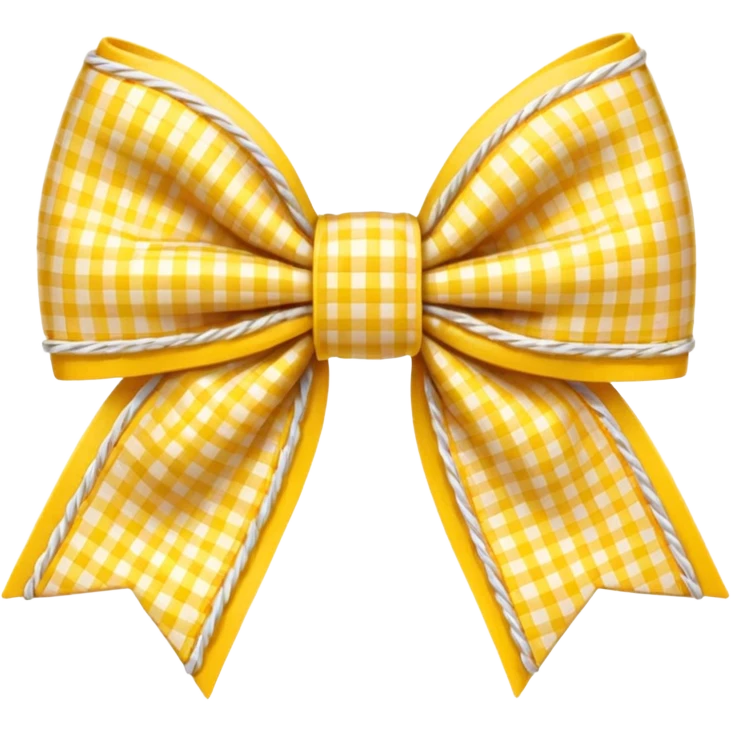 Yellow gingham bow  emoji