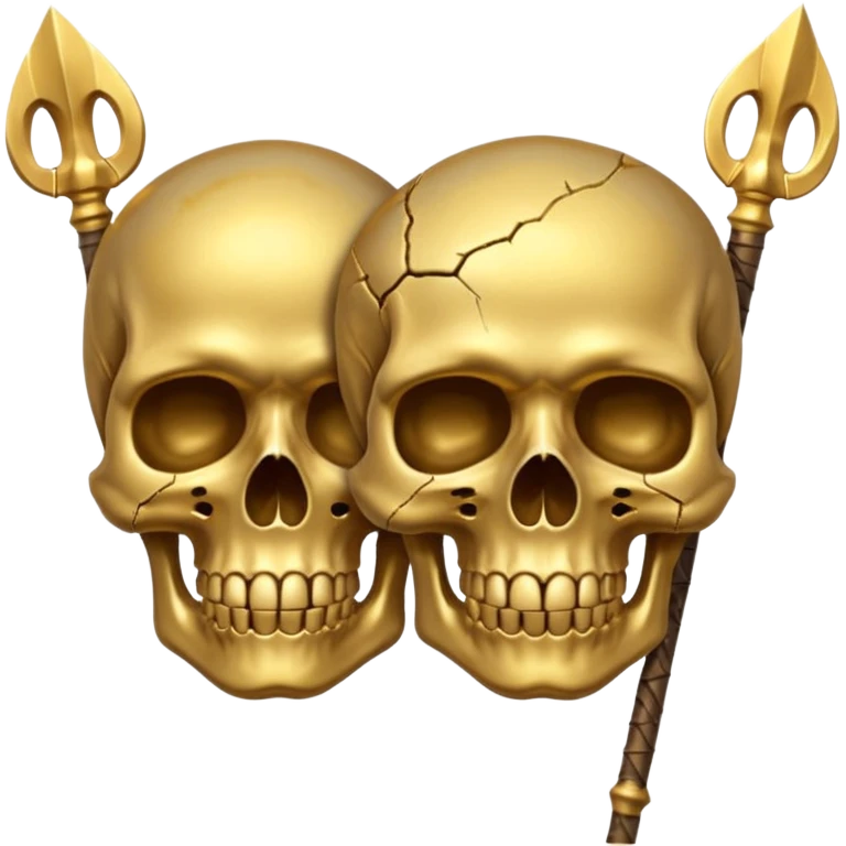 golden skull explode in half by a spear emoji