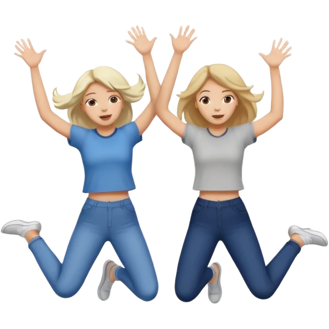 una chica saltando encima de la cabeza de otra chica emoji