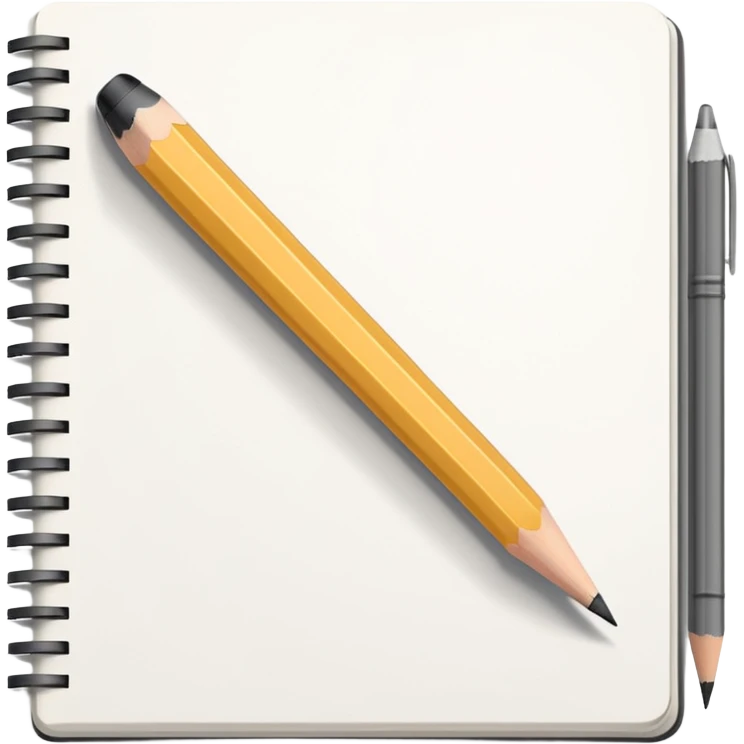 open sketchbook with a pencil on it emoji