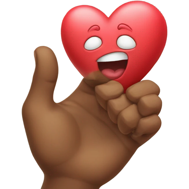 Throwing the heart in hand emoji