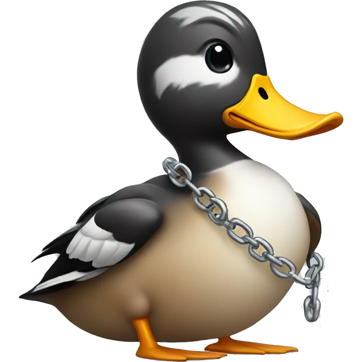 Duck wearing a chain emoji