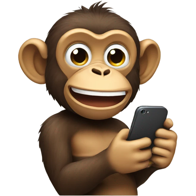 Monkey holding phone emoji
