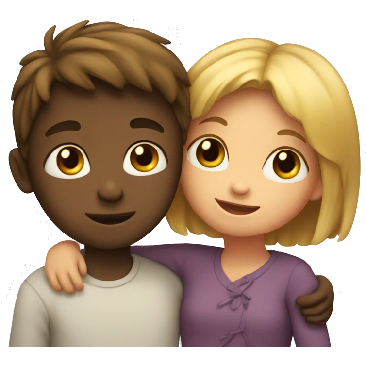 Boy and girl hugs emoji