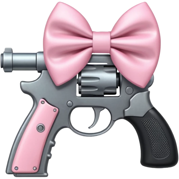 Gun with a light pink bow emoji