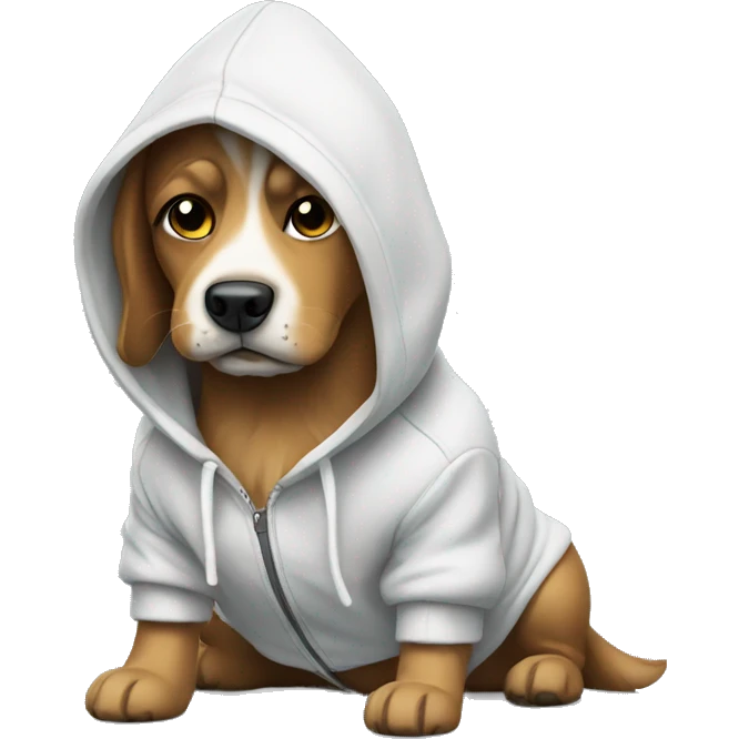 Dog a wearing a hoodie emoji
