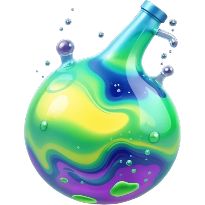 3D render of Oil Slick, toxic waste aesthetic, bubbling liquid, industrial warning texture. emoji