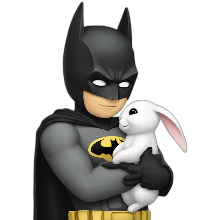 batman hugs a rabbit emoji