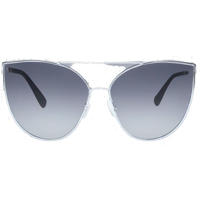 Y2K  Sports Sunglasses front view cat eye with silver frame emoji