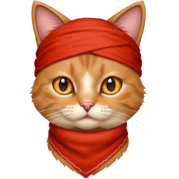 cat with wearing red bandana emoji