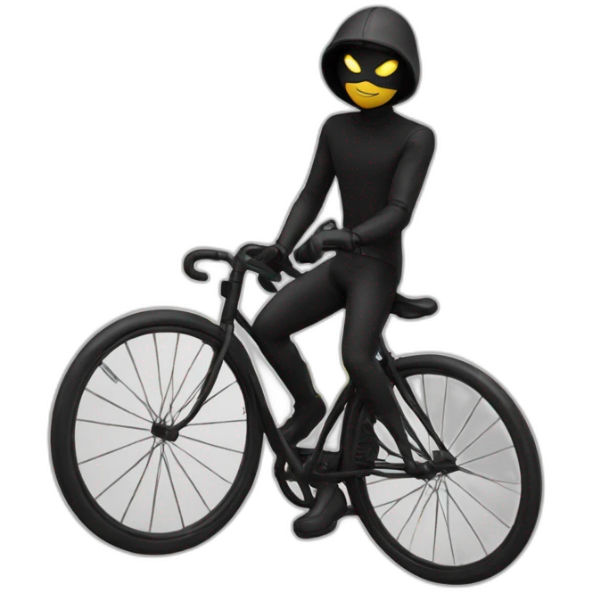 chat noir conduit un velo emoji