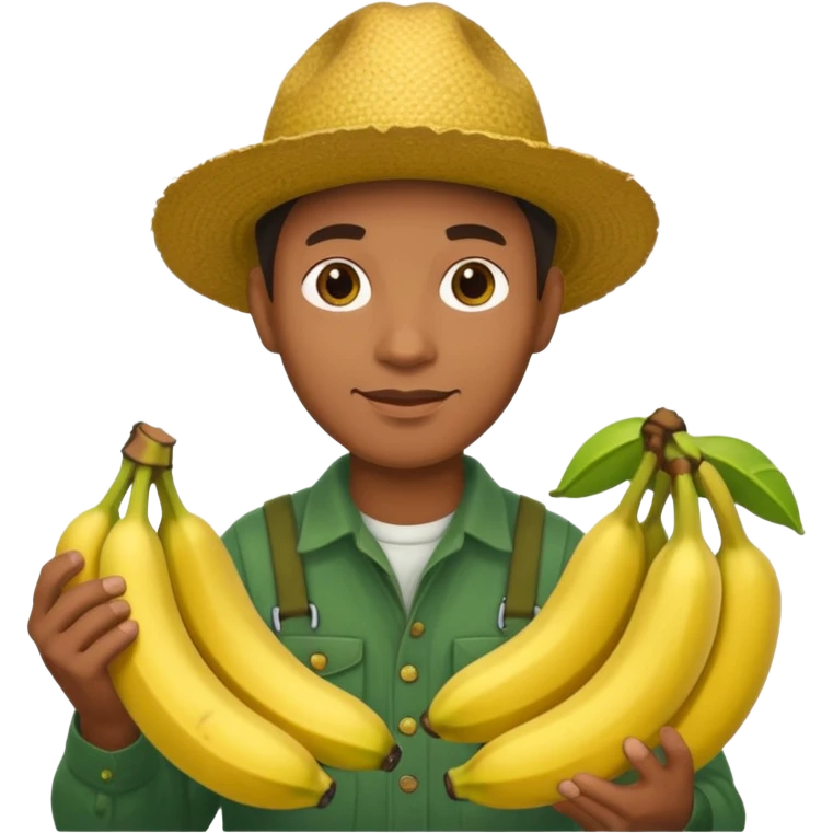 A black farmer with bananas emoji