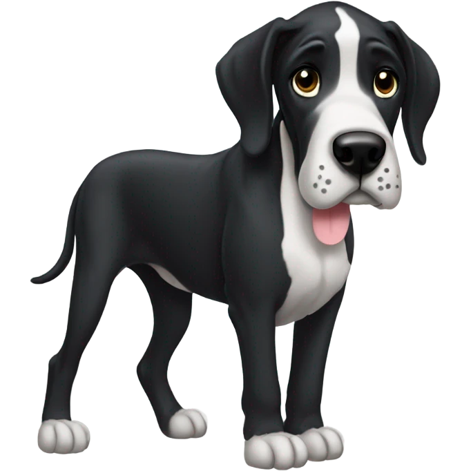 Black Great Dane with white chest emoji