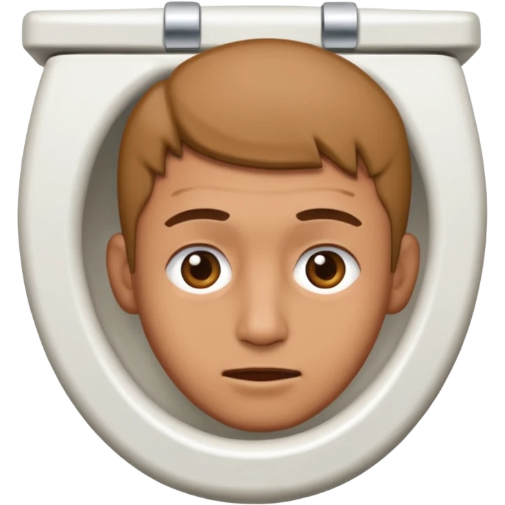 A head in a toilet male emoji