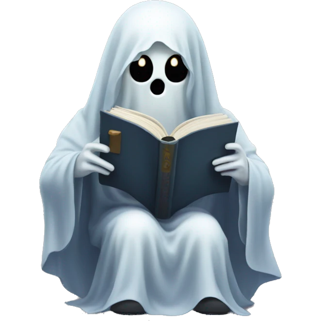 Ghost reading a book emoji