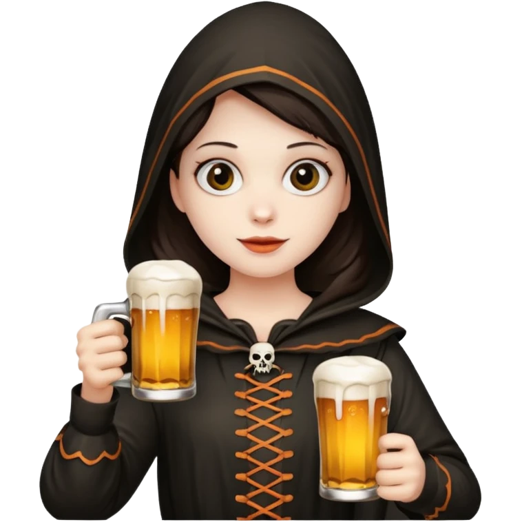 Halloween with beer emoji