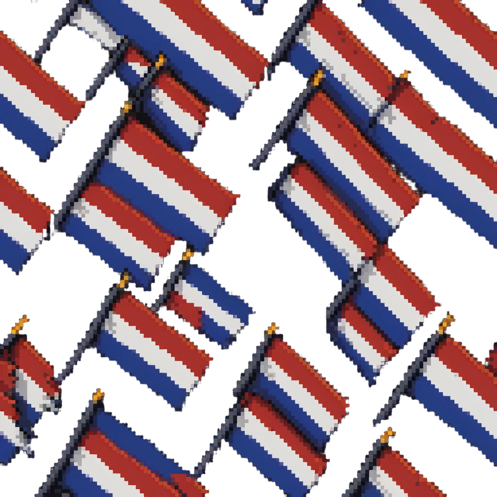 Flag of the Netherlands with red white and blue horizontal stripes emoji
