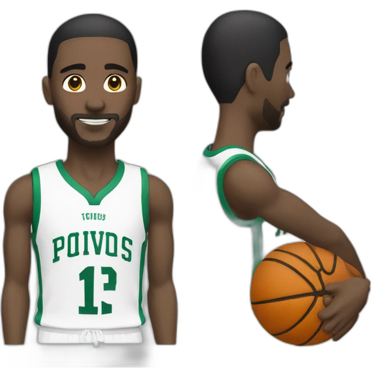 Basketteur de couleur blanc numéro 13 emoji