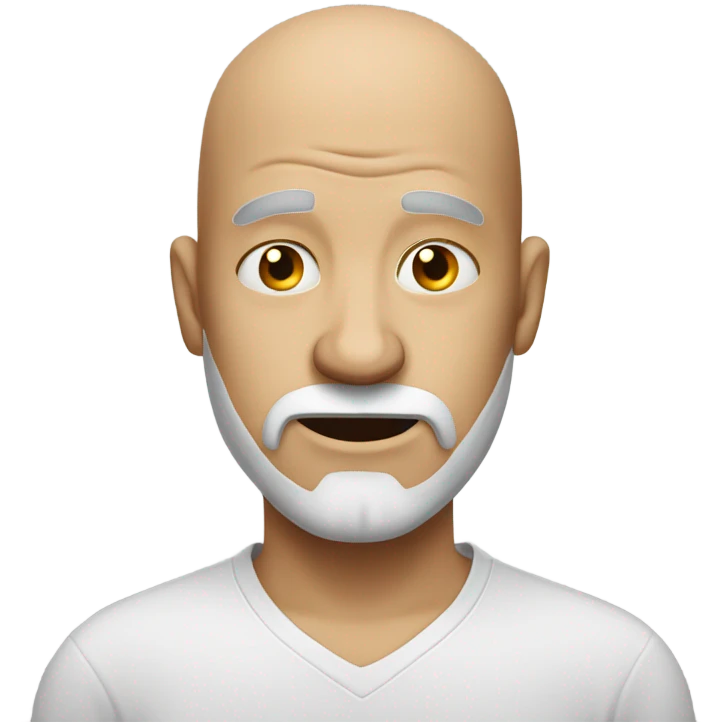 Yikes pain bald man with white goatee  emoji